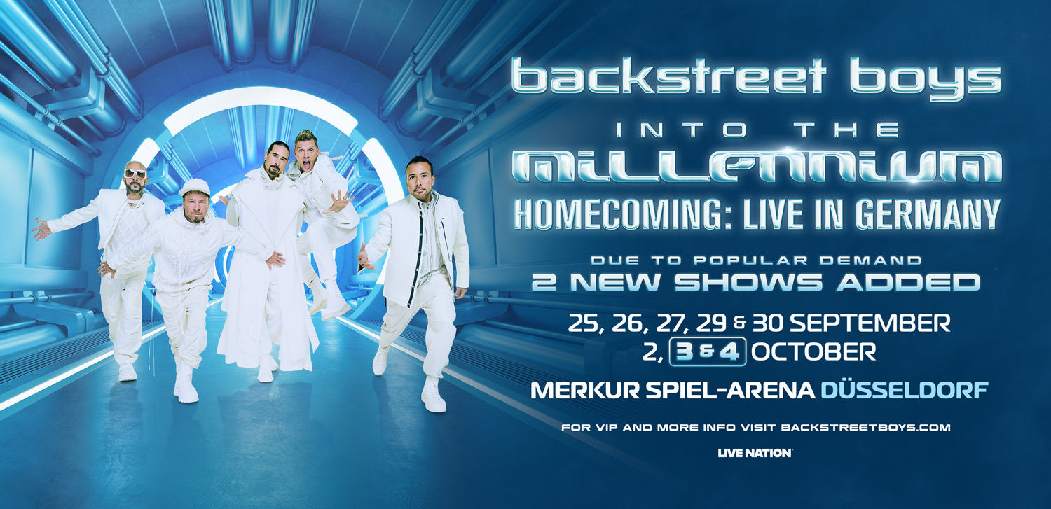 BACKSTREET BOYS ADD x2 ADDITIONAL DATES TO “INTO THE MILLENNIUM – HOMECOMING: LIVE IN GERMANY” 2026 STADIUM SHOWS