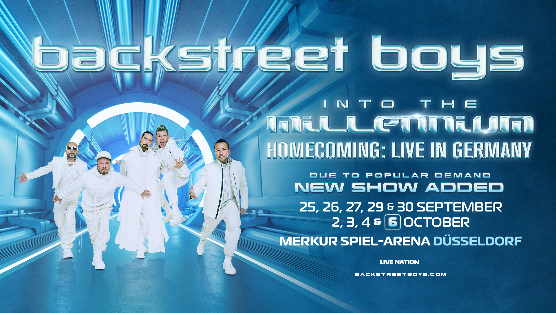 BACKSTREET BOYS ADD NINTH DATE TO “INTO THE MILLENNIUM – HOMECOMING: LIVE IN GERMANY” 2026 STADIUM SHOWS